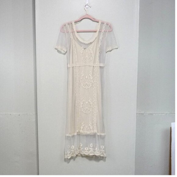 ZARA SIZE SMALL VICTORIAN TULLE EMBROIDERED DRESS - Picture 3 of 12